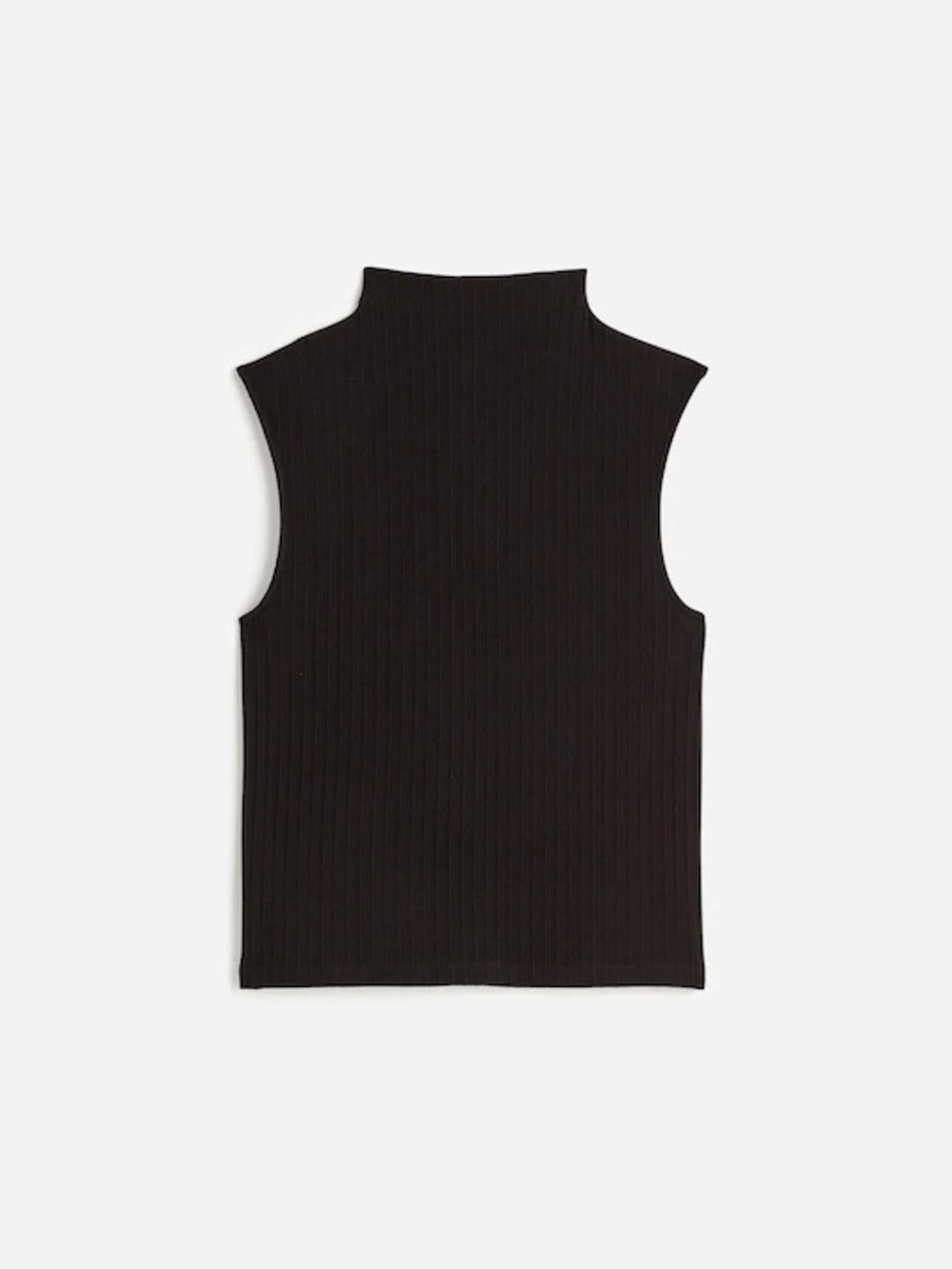 Madewell Ribbed Mockneck Tank in Jet Black - Size Medium